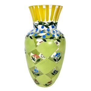 Tracy Porter TCL2 Collection Blown Glass Painted 6" Bud Vase